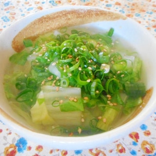 白菜とレタスのスープ